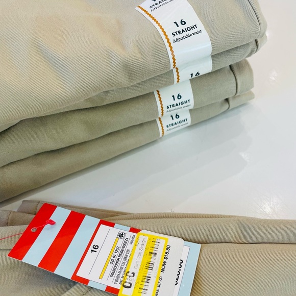 Cat & Jack Khaki Pants with Pink Waistband - Girls - Picture 2 of 6